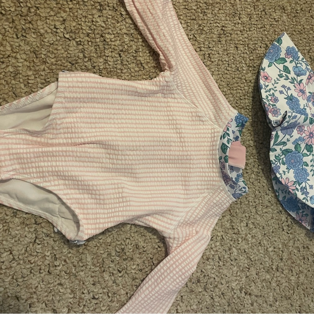 Tommy Bahama Kids Swim One Piece - Pink, Blue, Floral - Picture 2 of 5